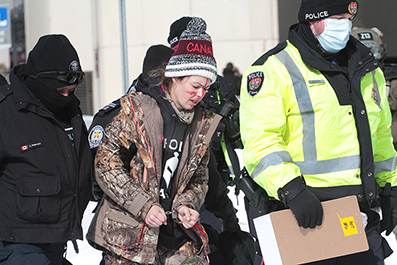 Police Break Up Ottawa Truck Protest : February 2022 : Personal Photo Projects : Photos : Richard Moore : Photographer